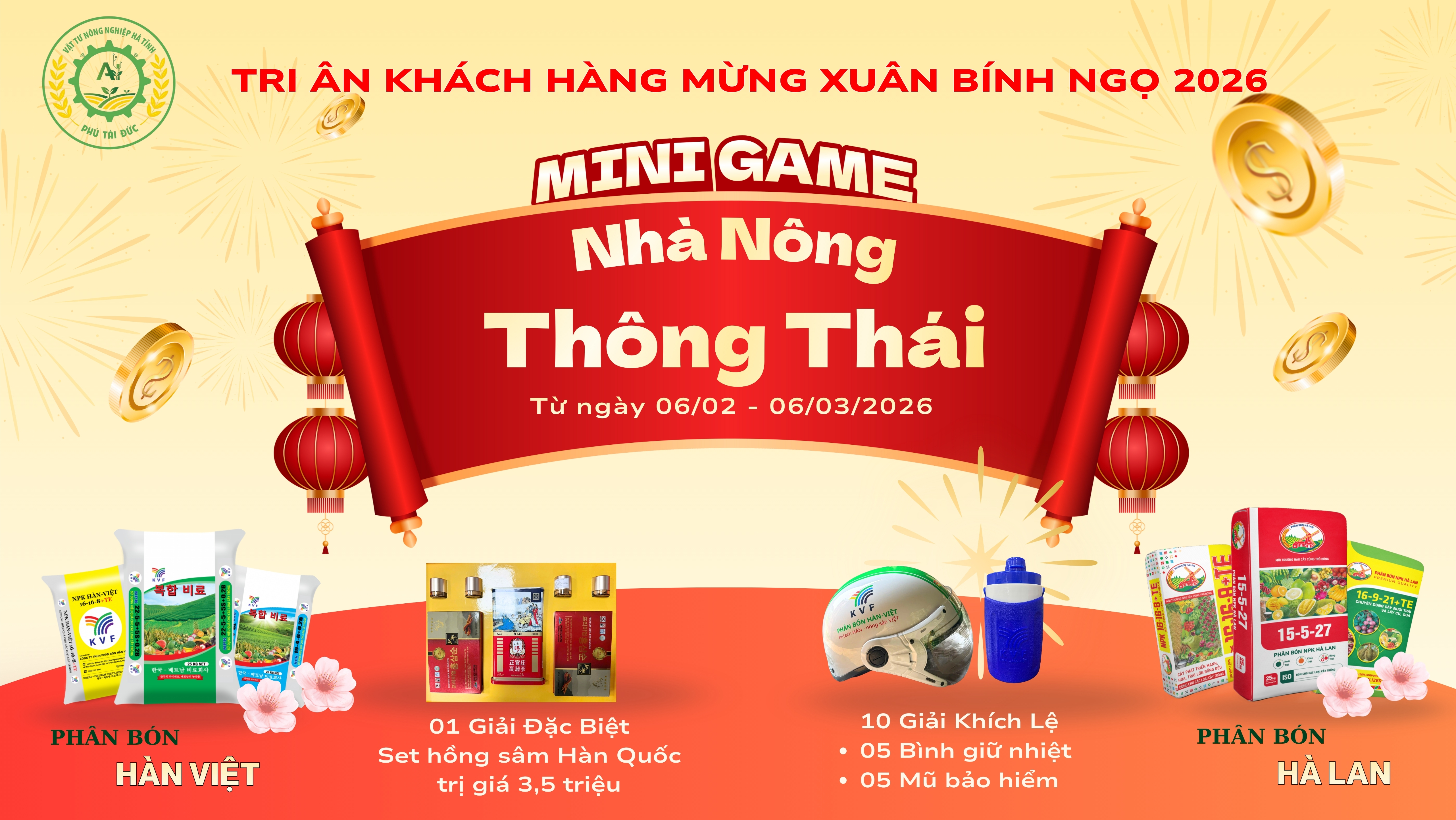 MINI GAME “NHÀ NÔNG THÔNG THÁI” – TRI ÂN KHÁCH HÀNG XUÂN BÍNH NGỌ 2026